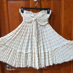 White Pleated A-Line Skirt